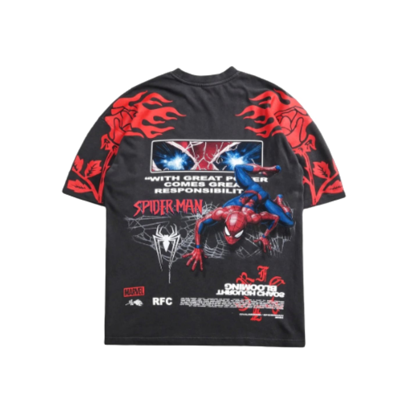 Civil Regime x Spiderman Crawling Through Chaos American Classic Oversized Tee - Vintage Ashes