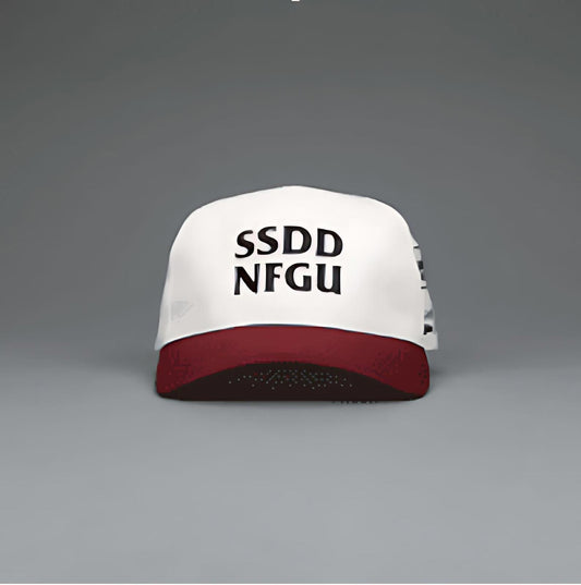With Valor 5 Panel Hat Cream/Maroon