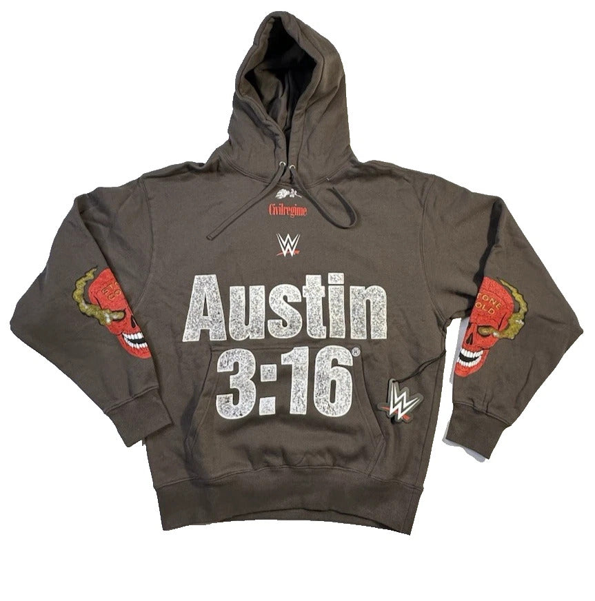 Civil Regime x WWE Austin 3:16 Regime Hoodie Vintage Black
