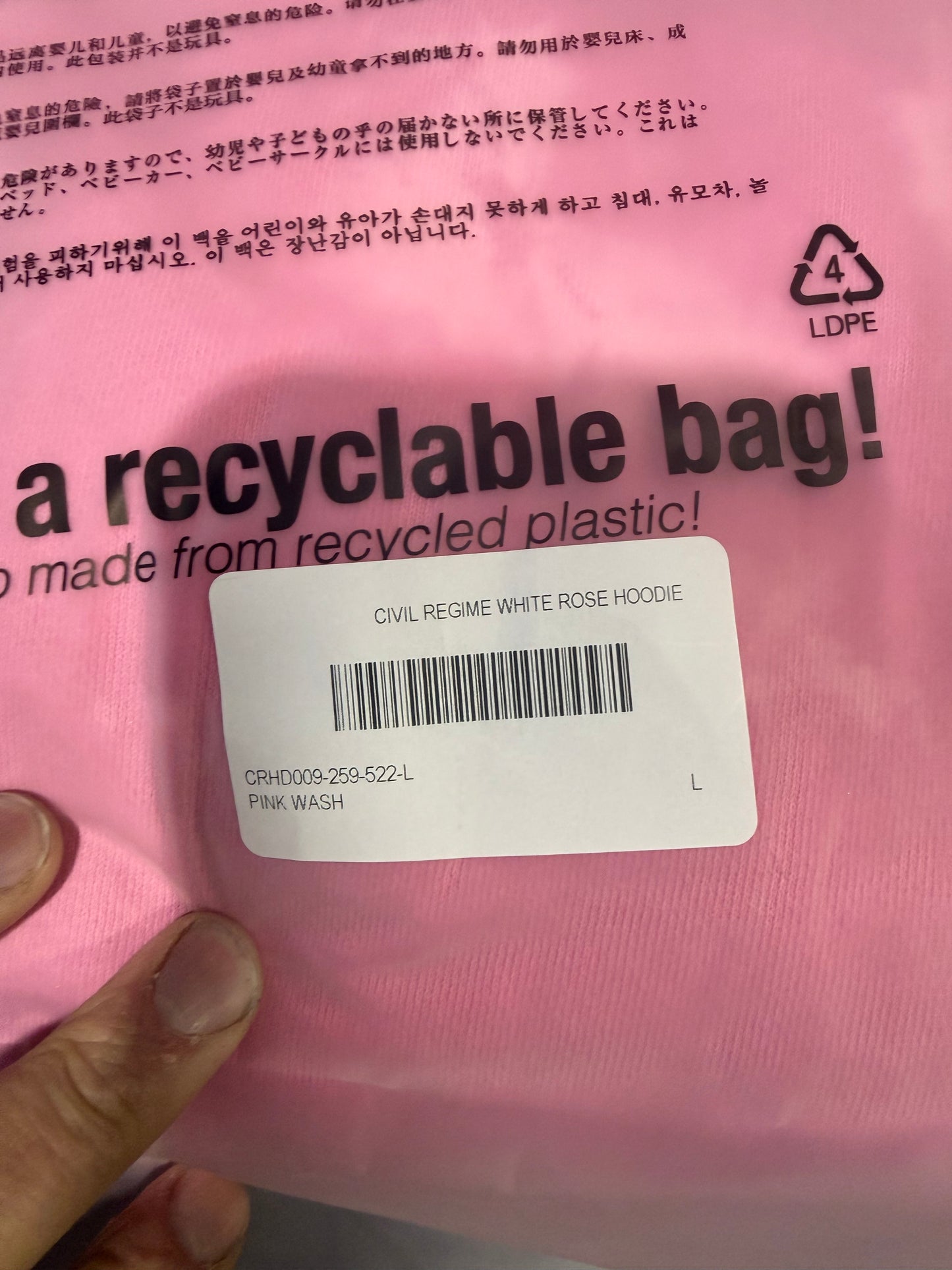 Civil Regime White Rose Hoodie